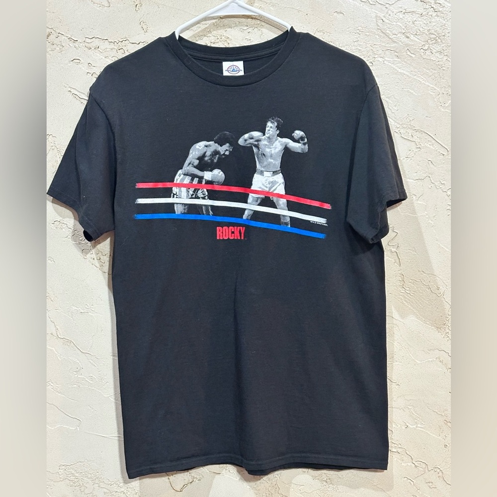 Rocky & Apollo Creed Movie Black Graphic T-Shirt size M
